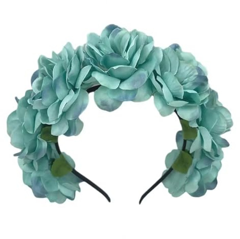 Hårband med konstgjord blomsterkrans Blomma Hårband Kvinnor Rose Tyg Krona Flerfärgad Dekor Tillbehör 20cm(Color6)