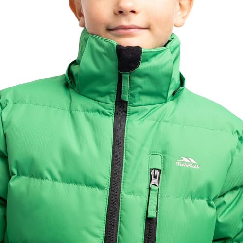 Trespass Boys Padded Jacket Tuff - Waterproof, Adjustable Zip-Off Hood, Elasticated Cuffs, 3 Low Profile Zip Pockets, Drawcord at Hem, Low Profile Centre Front Zip