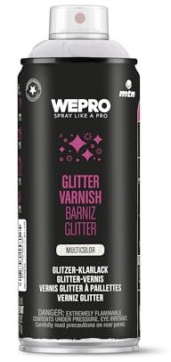 Montana Colors MTN Pro Glitter Varnish Spray Paint - Water-Based Acrylic with Iridescent Sparkle for Crafts, Arts & Decorating on Multitude Surfaces - Ideal for Indoor/Outdoor Use - 400ml, Multicolor