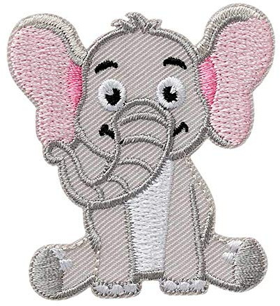 Mono Quick Elefant / Elephant - Aufnäher Aufbügler Applikation Iron-On Patch