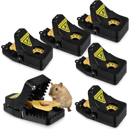 flintronic 6 Pack Mouse Traps, Mouse Traps Reusable, Mice Traps Indoors and Outdoors Trap, Rat Traps Highly Efficient Effective & Safe Better, Mouse Traps for Outdoor/Kitchen/Storehouse/Garden