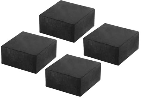 PATIKIL Tappetini in Gomma Antivibranti, 4pz Tappetini Antivibranti Quadrati 1,97 x 1,97 x 1 per Condizionatori d'Aria HVAC, Compressori d'Aria, Lavatrici, Asciugatrici, Nero