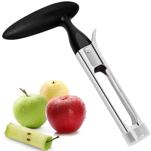 Vide-pomme pour poires, pommes, poires - Durable et portable - En acier inoxydable - Pour cuisine et lave-vaisselle - Noir