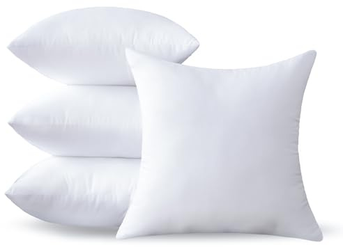 OTPIPCS 4er Set Kissenfüllung 55x55 cm Hochwertige Innenkissen für Sofakissen Dekokissen Kopfkissen und Zierkissen Atmungsaktive Füllung für Sofa Couch und Wohnzimmer, weiße