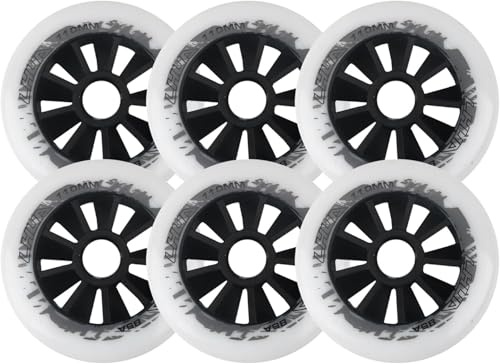 Ruedas de repuesto para patines en línea para exteriores e interiores, paquete de 6 ruedas de 90 mm/100 mm/110 mm, ruedas de patinaje en línea 85A (blanco, 100 mm)