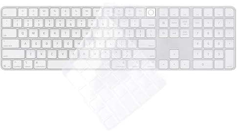 BOXOB A3119 Silikon Tastaturabdeckung für iMac M4, Transparenter Staubschutz Tastaturschutz 0,12mm Ultradünn Schutzfolie für 2024 Magic Keyboards mit Touch ID und Ziffernblock