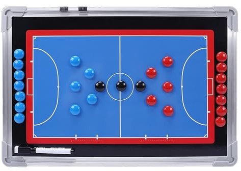 Lavagna Magnetica Futsal, Lavagna Tattica Magnetica Calcio, con Pezzi Degli Scacchi Magnetici e Pennarelli per Lavagna Bianca, Design Bifacciale