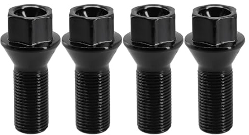 Tokaneit Boulons de Roues Noir M14x1.25 4 Pièces Boulons de Roues de Rechange,Goujon de Roue,Boulon Antivol Roue Voiture,Ecrou Antivol,Boulon,pour BMW 220i 225i 320i 20i 28i 35i F20 F30 36136781151