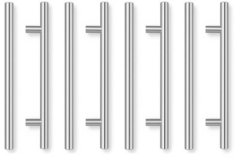 YiYiLiang Kitchen Cupboard Handles 8-Pack | 8-Pack Stainless T-Bar Kitchen Cupboard Handles, 5-inch Hole Spacing, for Drawers & Cabinets.