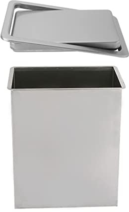 SBZIOJHDR Pattumiera con coperchio a ribalta, cestino rettangolare spazzolato incorporato for cucina/banco da lavoro/ristorante/9L(9L)