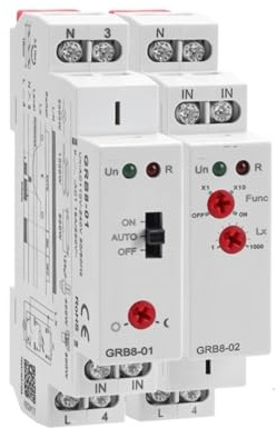 GRB8-01/02 Din Rail Twilight Switch Photoelectric Timer Light Sensor Relay AC110V-240V Auto ON Off(GRB8-01 AC110-240V)