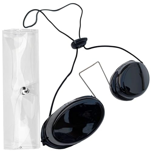 Texvora Beauty Patientskyddsglasögon, solsäng ögonskydd med svart lins, PC lätta IPL-glasögon, justerbar näsbro i metall, elastisk rem, förvaringsväska ingår