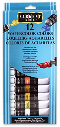 Sargent Art 23-0701 Tube Watercolors Set, Premium,Assorted, 0.40 Fl Oz (Pack of 12)