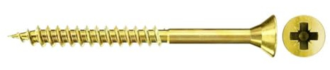 fischer Vite per truciolato 4,5 x 80 mm, zincata gialla, filettatura parziale Phillips PZ