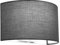 HARPER LIVING Indoor Wall Light with Switch, 1xE27 ES Wall Wash Lighting with Grey Semi-Circle Fabric Shade, Up and Down Wall Sconce Lamp, Ideal for Bedroom, Living Room, Hallway, Hotel