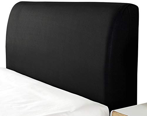 Kopfteilbezug für Doppelbett, elastisch, Kopfschutz, elastischer All-in-One-Bezug, Schwarz 190-210 cm