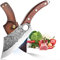 DRAGON RIOT Ausbeinmesser Hackmesser Küchenmesser mit Lederhülle Handgeschmiedete Kochmesser Damast Profi Wikinger Messer Japanisches Metzgermesser Outdoor-Messer für Küche Grillmesser