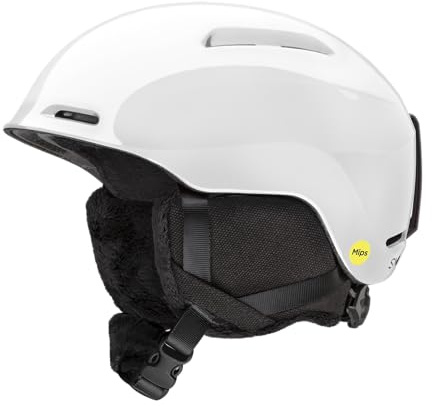 Smith Glide Jr. Helmet – Youth Snowsports Helmet with MIPS Technology – Lightweight Protection for Kids for Skiing & Snowboarding – White, Youth Medium