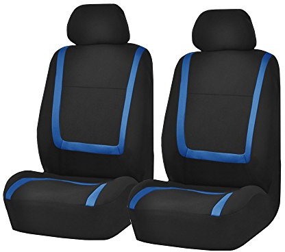 FH Group Juego de Fundas de Asiento Delantero de Tela para Asientos de Coche de Respaldo bajo con reposacabezas extraíble, Ajuste Universal, Fundas de Asiento de automóvil, Fundas de Asiento Lavables