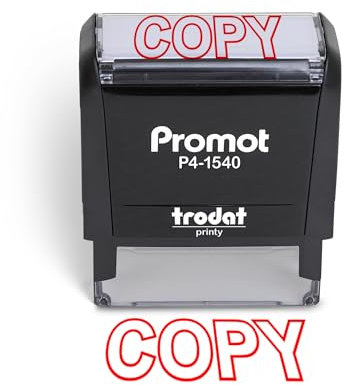 Promot Copy Self Inking Rubber Stamp - Refillable Copy Stamper - Business, Bookkeeping, Ordering, Accounting, Work, Office Stamps - Red Ink