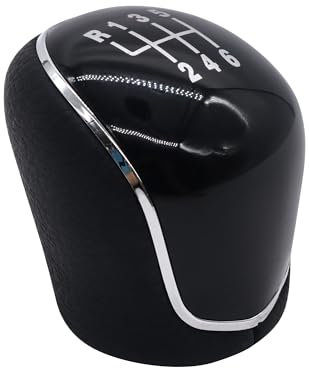 HISports Car Gear Knob 6 Speed, Car Gear Shift Knob Compatible with Ford Focus Fiesta Mk2 Mk3 C-Max S-Max Mendeo IV Mk4 Stick Shifter Head Cap Cover Handball Lever