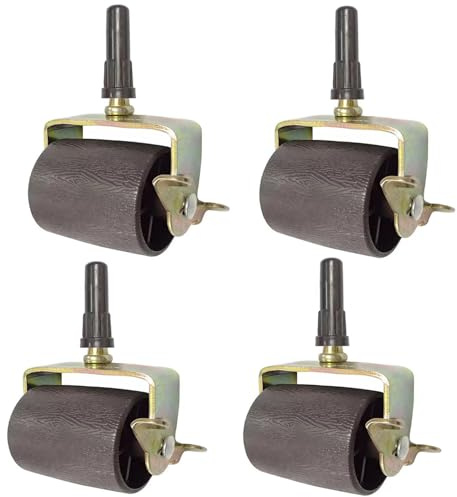 DERRILLA Bed Frame Wheels Rollers with Locking Bed Frame Casters Replacement with Socket Sleeve Insters for Bed Frame Socket Set of 4