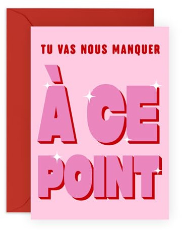 Central 23 Carte d'adieu pour homme et femme – TU VAS NOUS MANQUER À CE POINT – Carte de départ collègue – Carte de bonne chance – Nouvel emploi – Livrée avec des autocollants