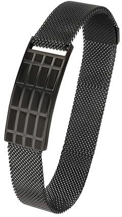 s.Oliver Armband Edelstahl Herren Armschmuck, 26 cm, Schwarz, Kommt in Schmuck Geschenk Box, 2038873