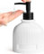 NOVAJOY Seifenspender Nachfüllbarer Spülmittelspender, Flüssigseifenspender Mit Streifen Soap Dispenser 300ml, Handseifenspender aus Keramik Im Nordischen Stil, Geeignet für Küche,Bad