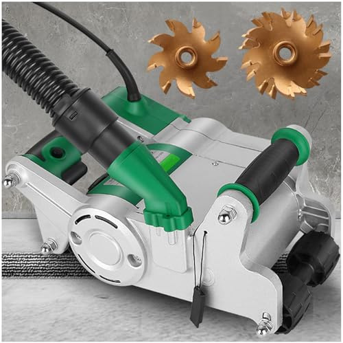 ZEEKYFOR Macchina per Scanalature a Muro Elettrica 1100w 1600r/min 220v Scanalatrice per Muri per Idraulici Ed Elettricisti, profondità di Taglio Regolabile da 0 a 40 mm