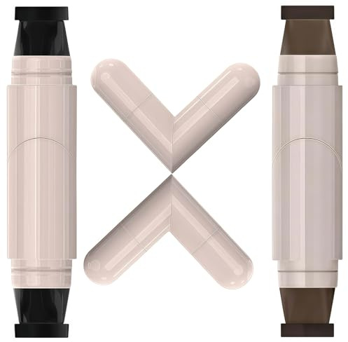 2 Pcs Gel Eyeliner Pencil Set, 2026 New Foldable Eyeliner Stamp for Perfect Wings, Waterproof Eyeliners Tool, Smudge Proof Eyeliners Pen for Beginners (Black+Brown)