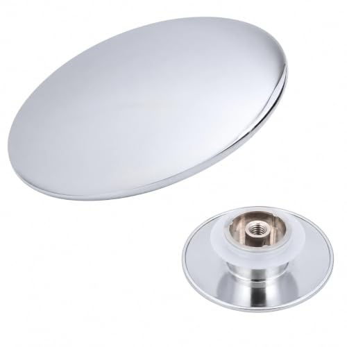 Chrome Bathroom Push Button Replacement Part, Click Clack Basin Waste Plug for Bathroom and Kitchen Sinks – Easy Install 66mm Pop Up Sink Plug Replacement Parts