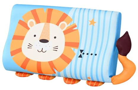 Children's Sleeping Pillow, 46cm Breathable Children's Pillow with Animal Design Made of Memory Foam, Ergonomic Pillow for Children, Breathable and Skin-Friendly, for Boys and Girls from 3 Years (Lion