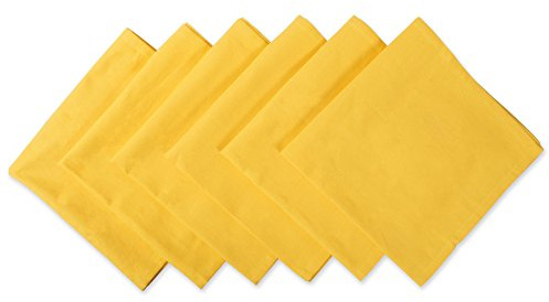 DII Solid Napkin Set Collection, 20x20, Marigold, 6 Piece