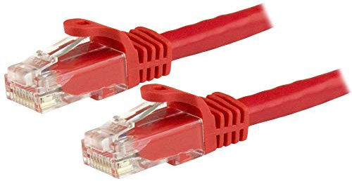 StarTech.com Cable de 1m Rojo de Red Gigabit Cat6 Ethernet RJ45 sin Enganche - Cable Patch Snagless Macho a Macho