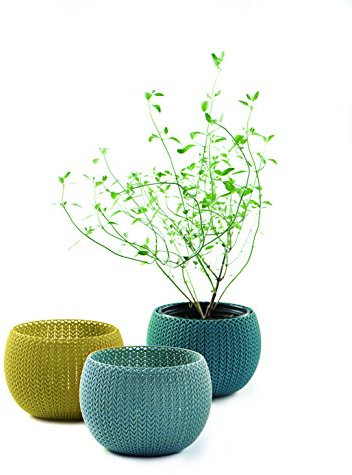 Keter Knit Cozies Trio Set of Planters - Blue