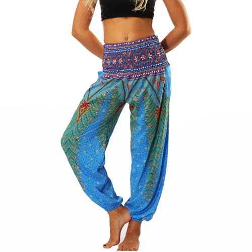 Lu's Chic Harem Pantalones de Yoga, pattern2, Talla Única Mujeres