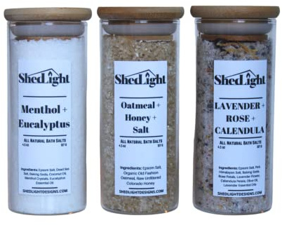 Luxurious Bath Soak Salts in a Glass Jar Epsom Lavender Essential Oils & Menthol Crystals Natural Bath Salts (Oatmeal Honey Salt)