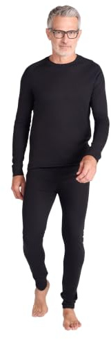 Mountain Warehouse Talus Mens Thermal Top & Pants Set Black (Top & Pant Set) S