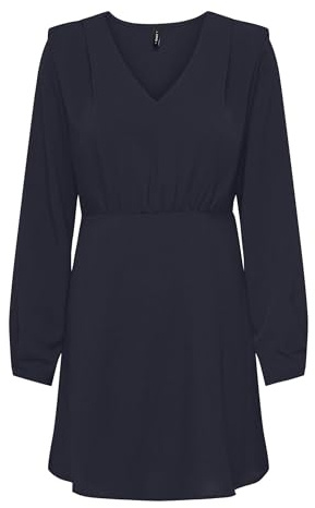 ONLY Damen Onlnova Life VIS L/S Monica Dress SOLID Kleid, Night Sky, Small
