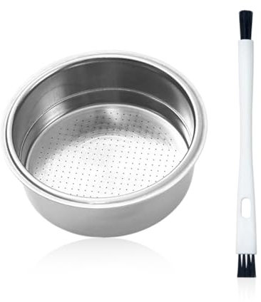 Filtro de Café de Acero Inoxidable Con Cepillo de Limpieza - Doble Cesta de Una Sola Capa - Accesorio Universal Para Cafetera