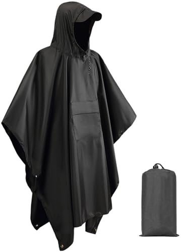 Senston Leggero Poncho Antipioggia per Uomini e Donne, Poncho Impermeabile per il Campeggio, l'Escursionismo, la Pesca, Mantella Antipioggia all'aperto Riutilizzabile con Tasca