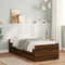 Brokky Bettgestell mit Schubladen Bett Mit Stauraum Bettgestell Tagesbett Betten Bett Mit Schubladen Braun Eichen-Optik 90x200 cm