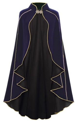 maxToonrain Costume médiéval pour femmes - Cape verte à capuche en velours de la Renaissance - Costume d'Halloween - Journée mondiale du livre - Déguisement pour femmes (violet, 110 cm)