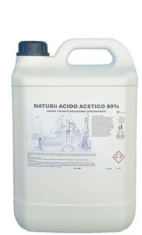 Acido Acetico 80% - Soluzione Concentrata per Uso Agricolo e Domestico (acido acetico 5 kg)