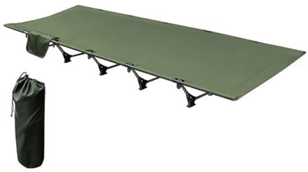 Lettino Da Campeggio Pieghevole Camping Cot Portable Folding Bed Ultralight Aluminum Alloy Sleeping Cot for Outdoor Hiking Backpacking Travel Per Pesca Giardino Campeggio Ufficio Letto Ospite(Green)