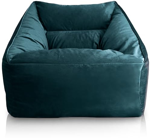Aiire Sillón Puff con Relleno Incluido - Puf Salon, Dormitorio y Habitación Juvenil Moderno - Funda en Terciopelo Persa Desenfundable y Lavable - Bean Bag XXL Gigante para Adultos [100x100x80]