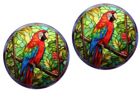 Alipis 2 Piezas Pegatina de Ventana Anticolisión de PVC Diseño con Colores Vibrantes Adhesivo Estático Protección para Aves Fácil de Colocar y Retirar sin Dejar Residuos