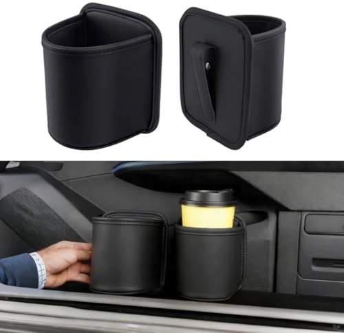 Porte Gobelet Voiture, 2 Pièces Porte-Gobelet pour Siège Arrière De Voiture en PU, Grand Support pour Tasses Et Bouteilles, Anti-Rayures, pour Portière & Siège Arrière
