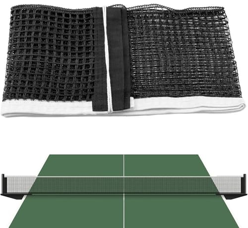 Filet de Ping Pong pour table 180x14cm, Filet de Tennis de Table Portable et Remplacement Taille Standard - Universel pour Intérieur & Extérieur, Noir